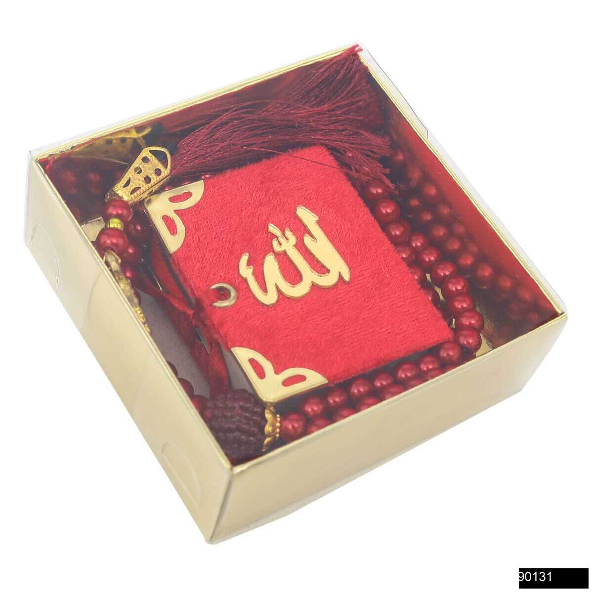 Toptan Lalezar Mikro Boy Kadife Kuran + 8×8 Gold Asetat Karton Kutu + Cam İnci Tesbih Hediye Seti