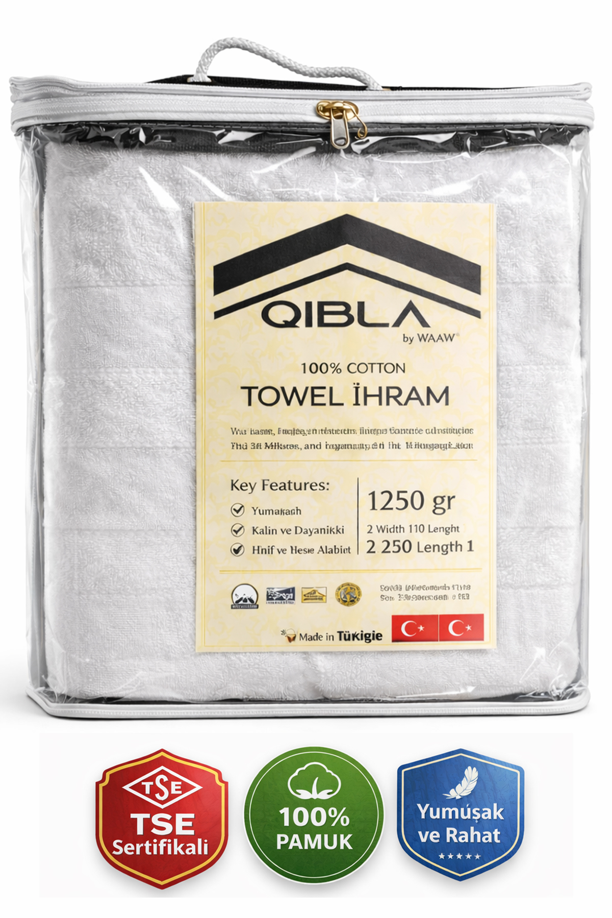 Toptan İhram Takımı 1250 gr 2 Parça – Hac ve Umre İçin Qibla