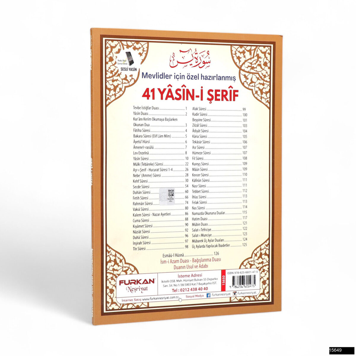 marifet rahle boy 128 sayfa 3lü karton kapak 41 yasin - görsel 2