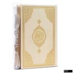 Çanta Boy Bilgisayar Hatlı Arapça Sıvama Kapak Kuran-ı Kerim + Cam İnci Tesbih + Asetat Kutu Hediye Seti