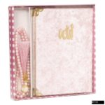 Lalezar 128 Sayfa Çanta Boy Şamua Kadife Yasin + Puantiyeli Asetat Karton Kutu + Cam İnci Tesbih Hediye Seti