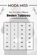 Modamiss Bürümcük Kumaş Bayan Hac ve Umre Elbisesi (2 parça) - Füme - Görsel 7