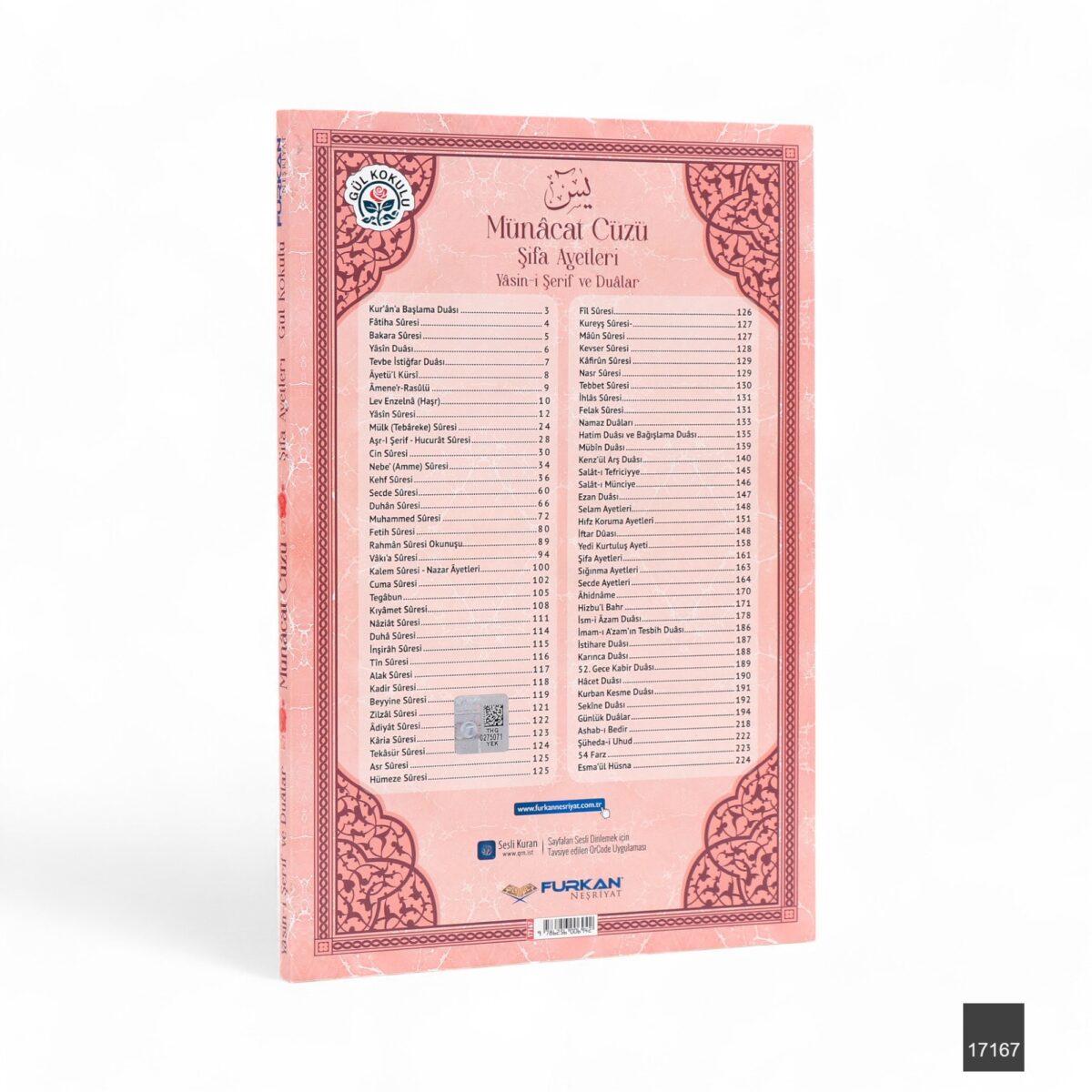 fn orta boy 224 sayfa münacat cüzü karton kapak yasin -  pembe - görsel 2