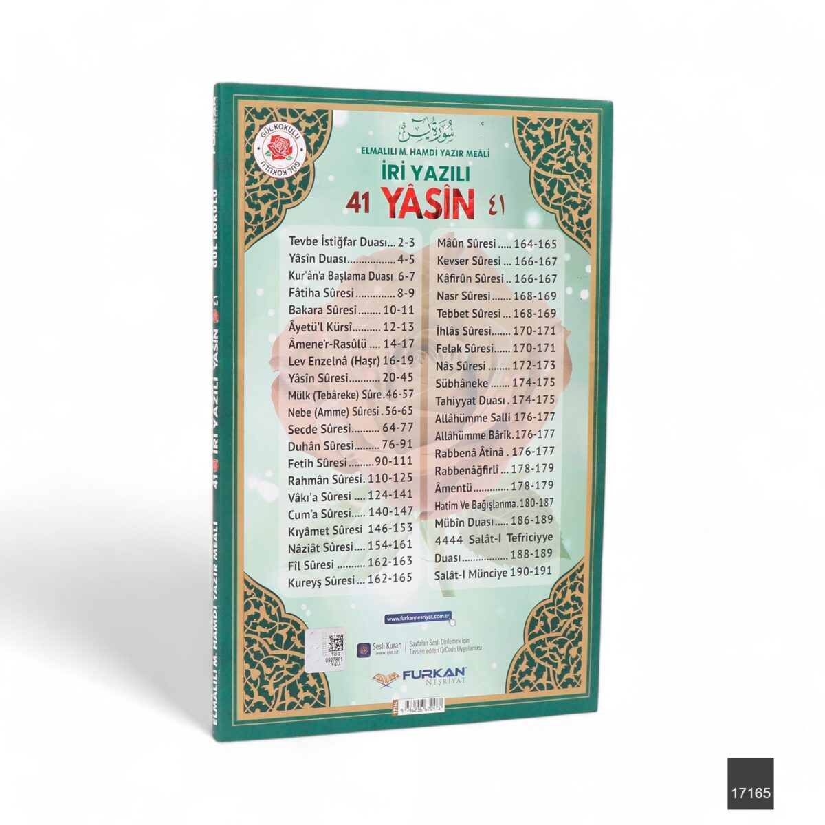 fn rahle boy 192 sayfa i̇ri yazılı karton kapak yasin - yeşil - görsel 2